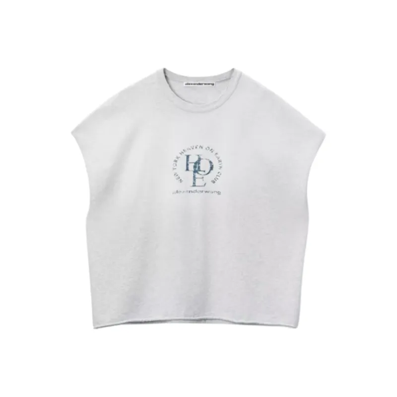 Alexander Wang Distressed Logo Muscle T Shirt-0