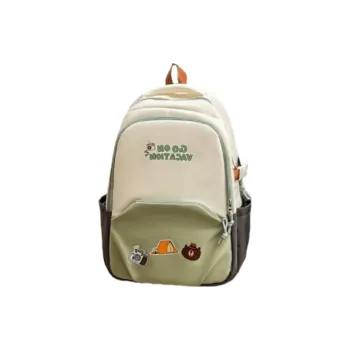 KAMLUI Nylon Backpack Unisex Black/Pink/Chocolate/Light Green