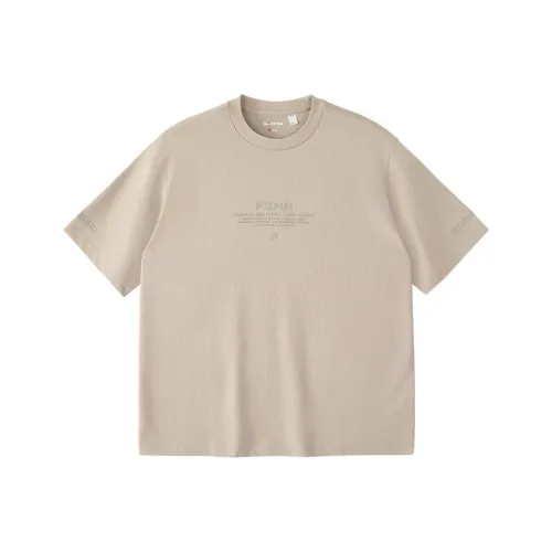 FILA FUSION T Shirts Unisex Gray Brown Khaki