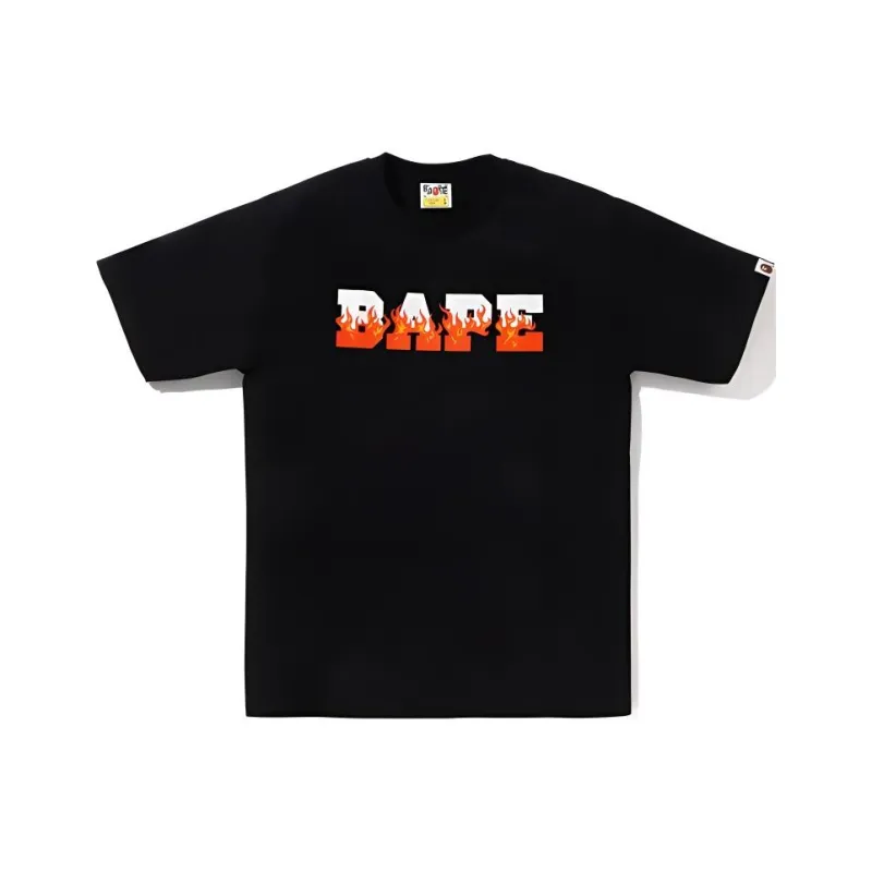 A BATHING APE Flame Bape Logo Tee-3