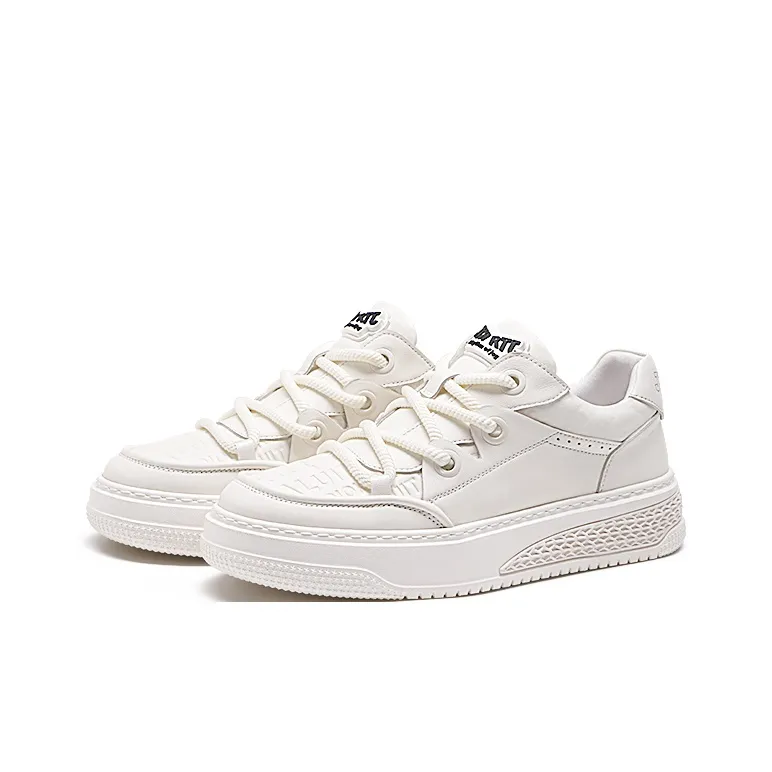 RHYTHM OF JOY Low Top Skateboard Shoes Men's White-1