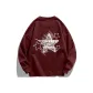 Burgundy Solid Color Crew Neck Sweatshirt