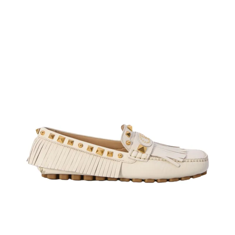 Valentino VLogo Signature Casual Single Shoes Women's Ivory White-1