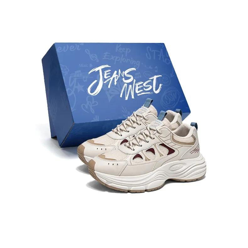 JEANSWEST Cushioned Slip Resistant Abrasion Resistant Breathable Low Top Chunky Sneakers Men's-5