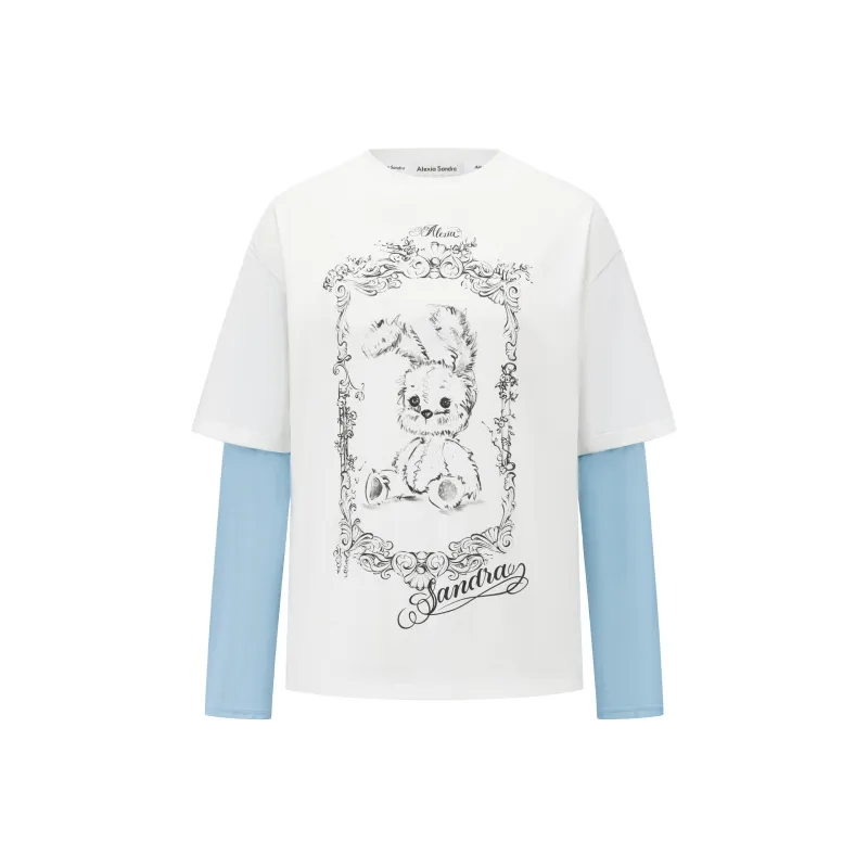 Alexia Sandra Fairy Tale Series T Shirt Unisex White Blue-0