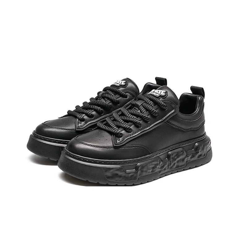 RHYTHM OF JOY Low Top Skateboard Shoes Men's Black-1