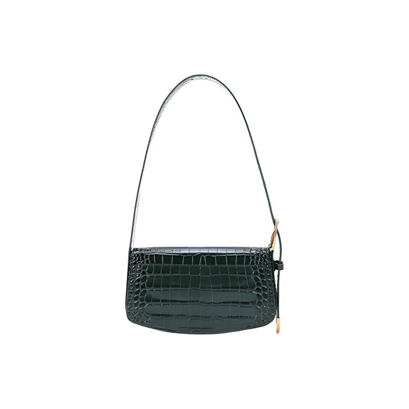 Balenciaga Cow Leather Handbag Shoulder Bag Women's Dark Green-3