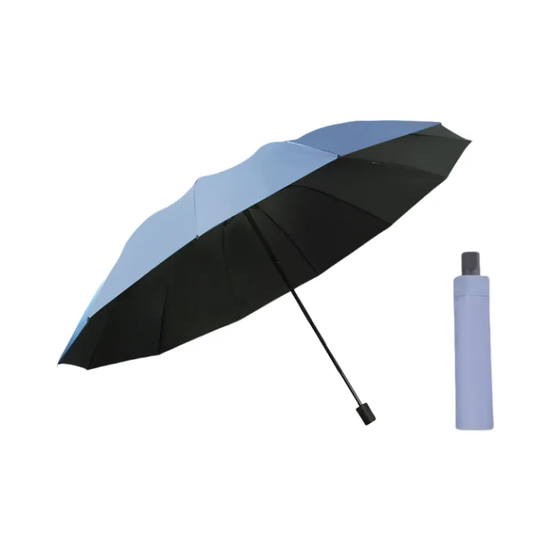 Sunny Edge PLUS Extra Large Business Umbrella 12 Rib Three Fold Vinyl Umbrella Sunny And Rainy Dual Use Multicolor-8