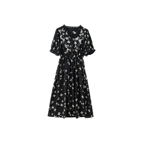 To The West Short Sleeved Dresses Women's Black
