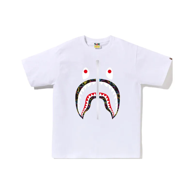 Bape Neon Camo Shark Tee-0