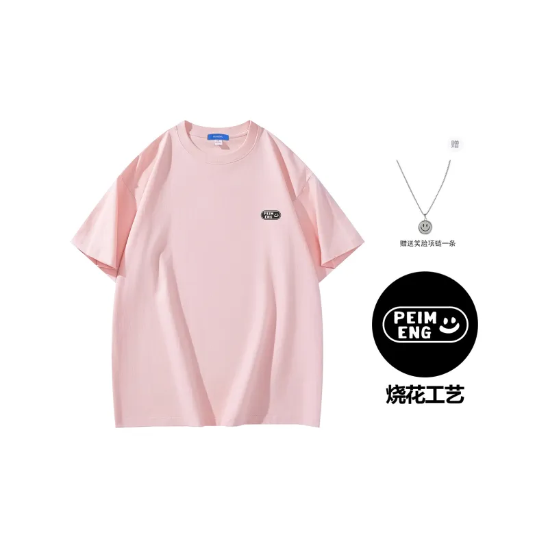 PEIMENG Short Sleeved T Shirts Unisex Comes With Necklace-2