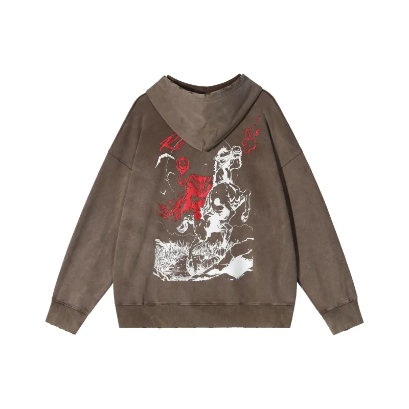 R69 Hooded Loose Fit Sweatshirt Unisex-3