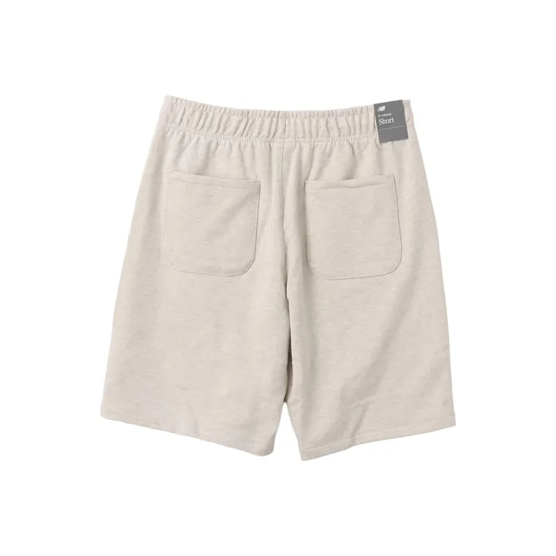 New Balance Comfortable Versatile Baseball Solid Color Shorts Unisex Oats Heather-1