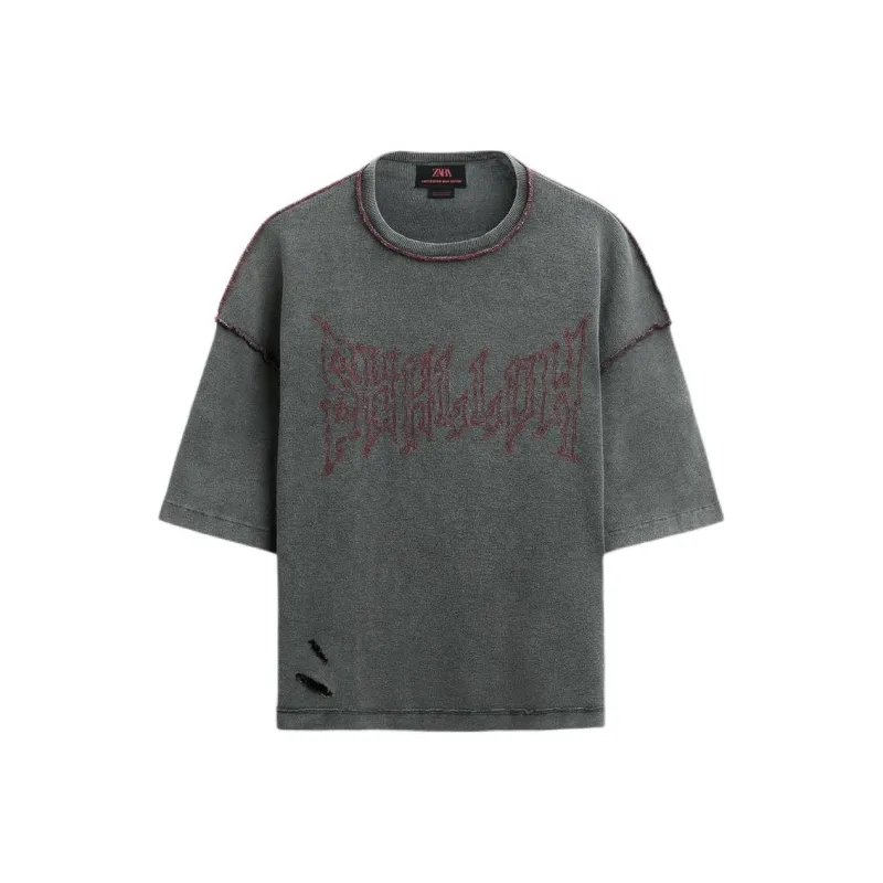 ZARA T Shirts Men Gray-0