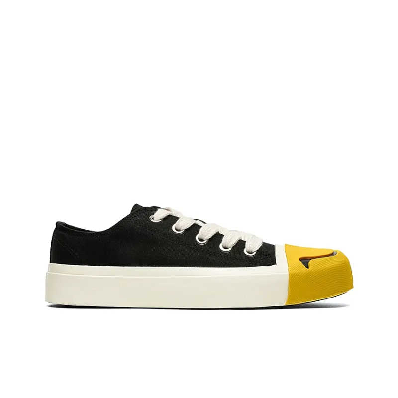 OUBT Niche Hip Hop Open Ended Smile Slip Resistant, Abrasion Resistant, Breathable Low Top Canvas Shoes Men's-1