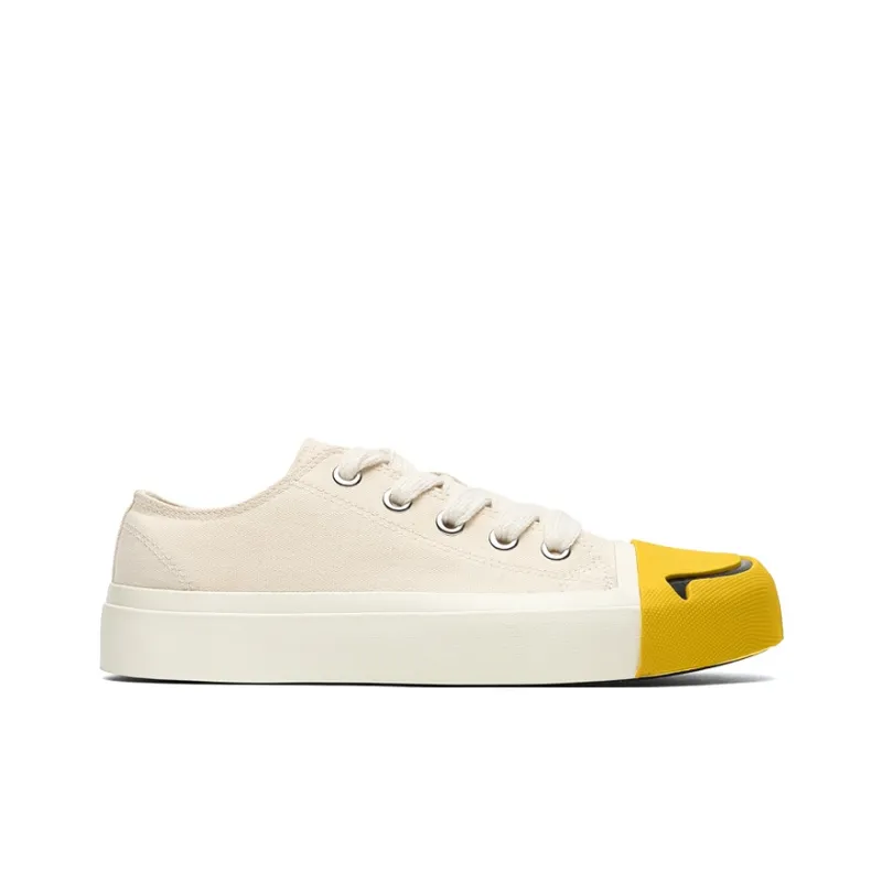 OUBT Niche Hip Hop Open Ended Smile Slip Resistant, Abrasion Resistant, Breathable Low Top Canvas Shoes Men's-8