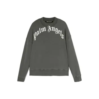 PALM ANGELS Curved Logo Crewneck