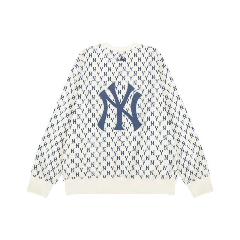 MLB Old Flower Sweatshirts Unisex Cream-0