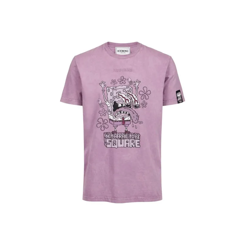Iceberg Pattern Printed Crewneck T Shirt-0