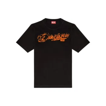 DIESEL Distressed Flocked Logo T Shirt