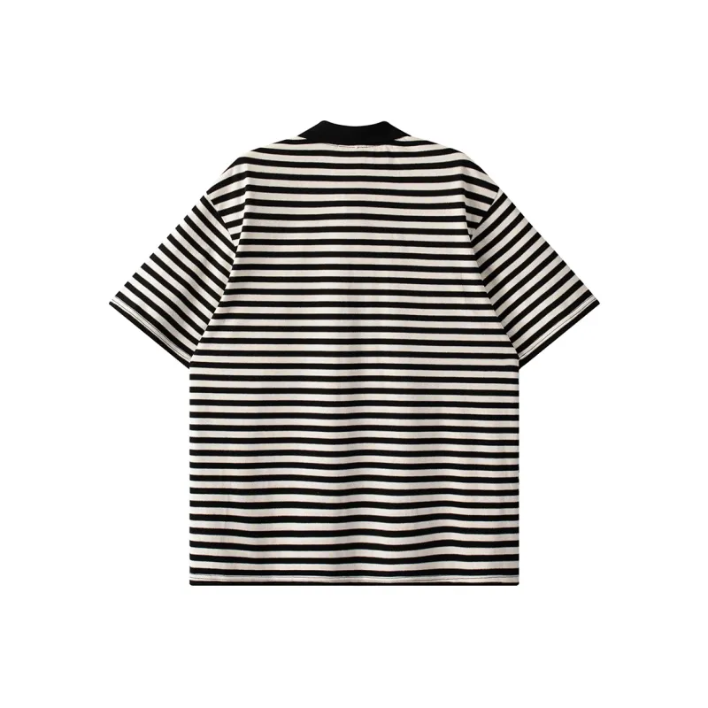WILLIAM FOX&SONS Polo Shirt Unisex Black Stripes-1