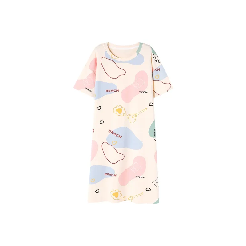 FENTENGCARE Nightgown Women's Apricot-0