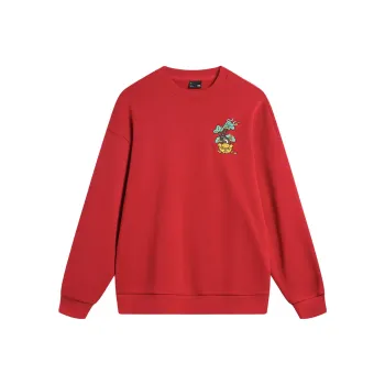 LiNing CNY Wansai Qing Song Collection Sports Fashion Collection Sweatshirt Unisex Agate Red