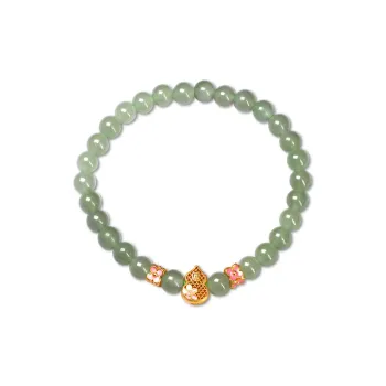 GANGCUI Bracelets Pale Greenish White Jade Unisex