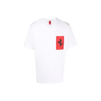 Ferrari Logo-patch V-neck T-shirt