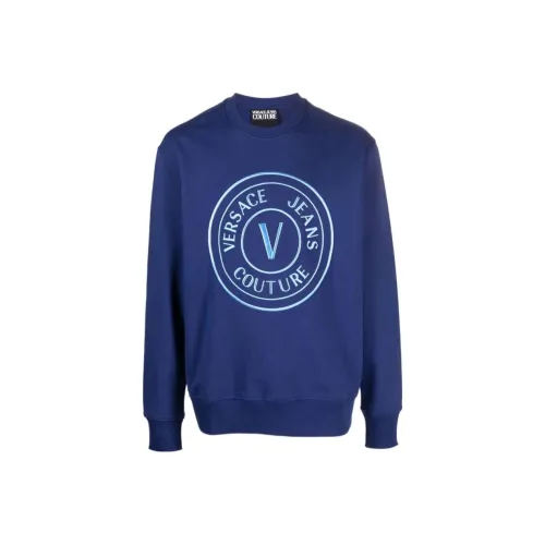 VERSACE JEANS Logo Embroidered Crewneck Sweatshirt