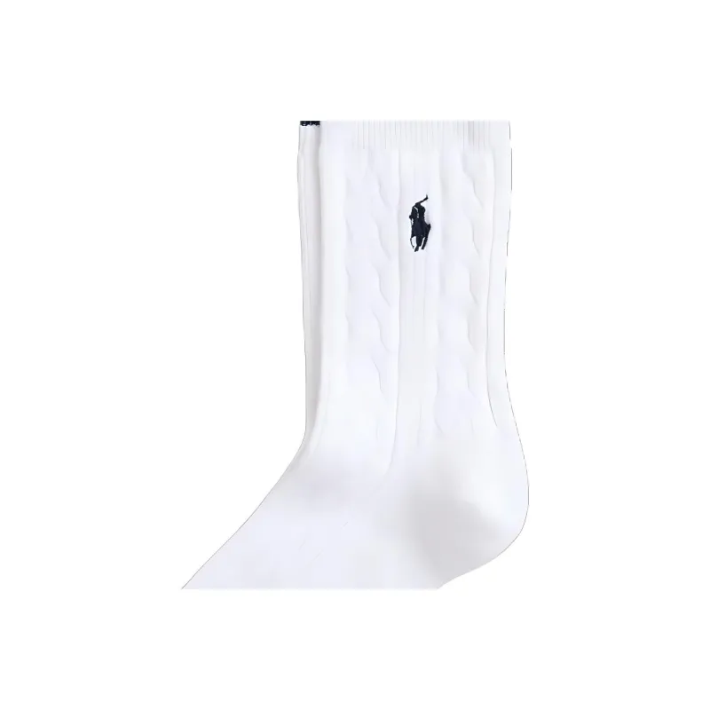 Polo Ralph Lauren Mid-Calf Socks Men's 1 Pack Washed White-1