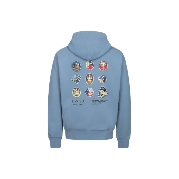 EVISU SS24 Unisex Sweatshirt Men's Gray Blue-0