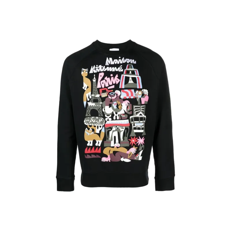 Maison Kitsune Sweatshirts Men Black-0