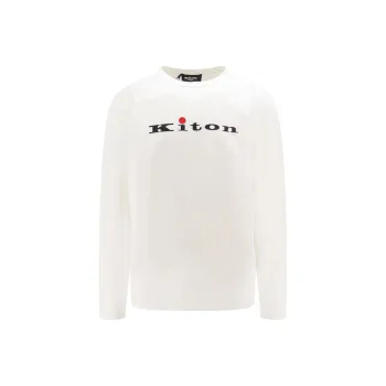 KITON Logo Rubberised Crewneck Sweatshirt