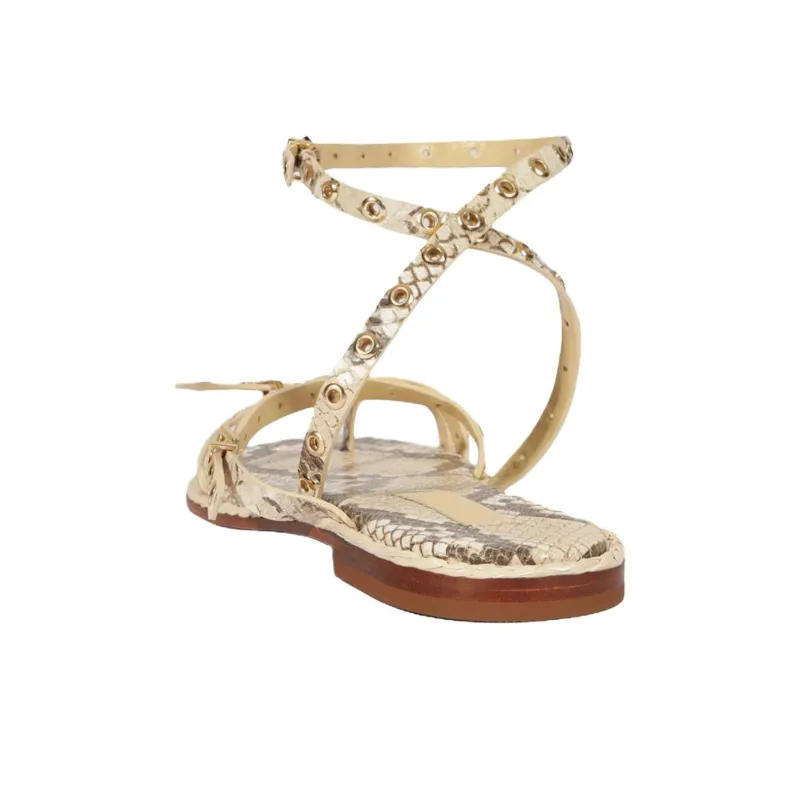 Schutz Annete One Strap Sandals Women's Beige-3