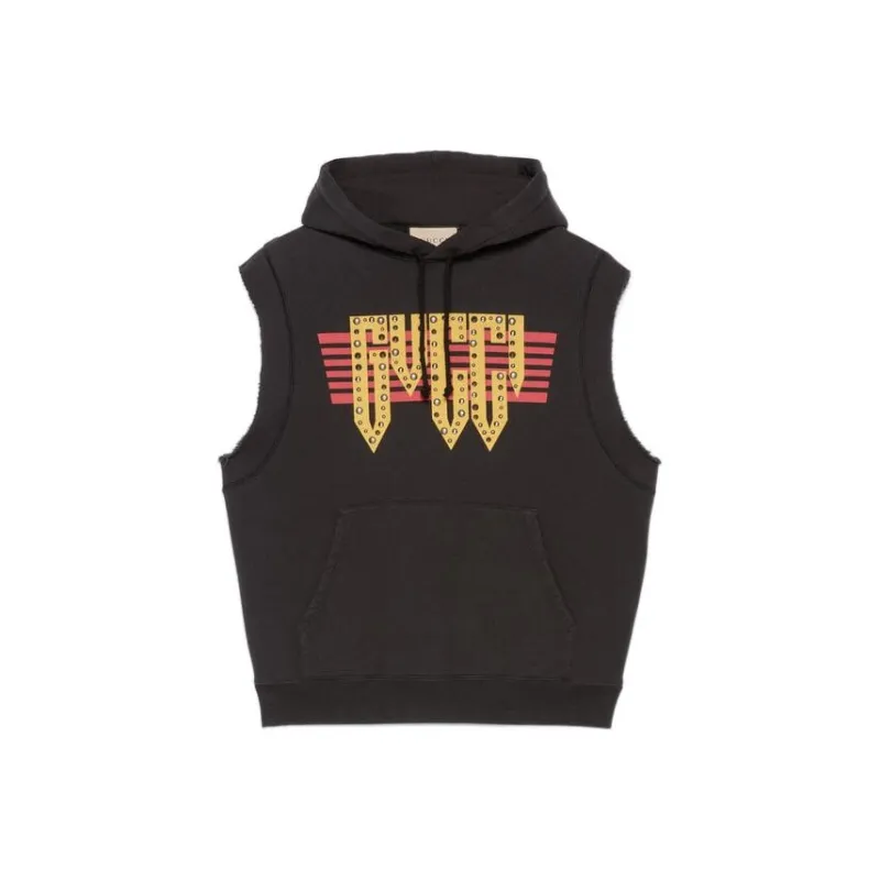 GUCCI Cotton Jersey Sleeveless Sweatshirt-0