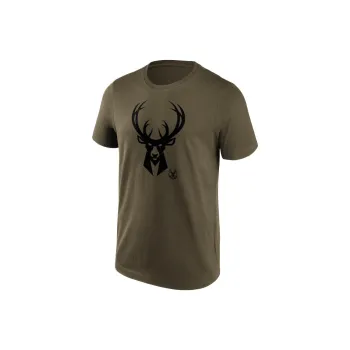 NBA Milwaukee Bucks Milwaukee Bucks Fashion Preferred Logo T-Shirt Men's Familiar Brown