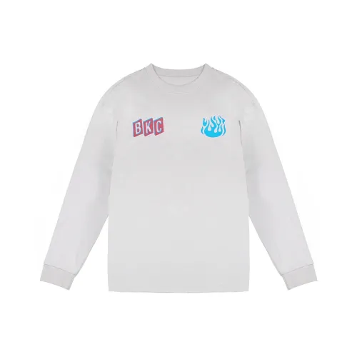 BKCXZICE Sweatshirt Unisex American Small Flame Long Sleeved White