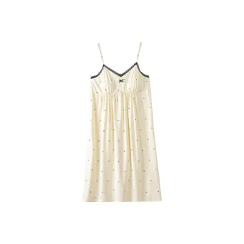 White Ran Nightgown Women's Apricot