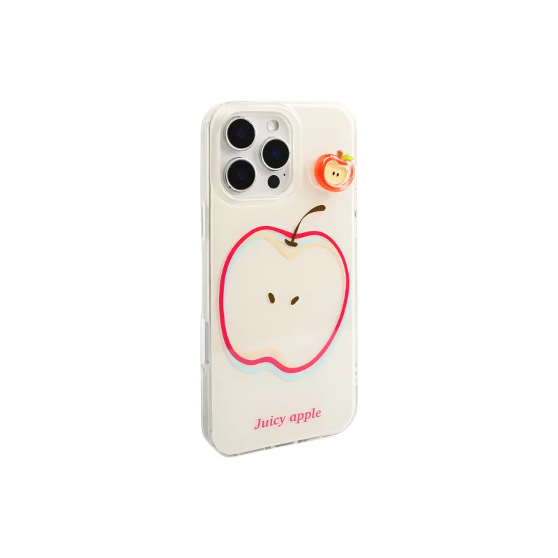 Wei Xin Acrylic Material Line Apple Peach Lemon Phone Cases Compatible With IPhone 16/15 Pro Max/Apple 13/14 Pro/Max-1