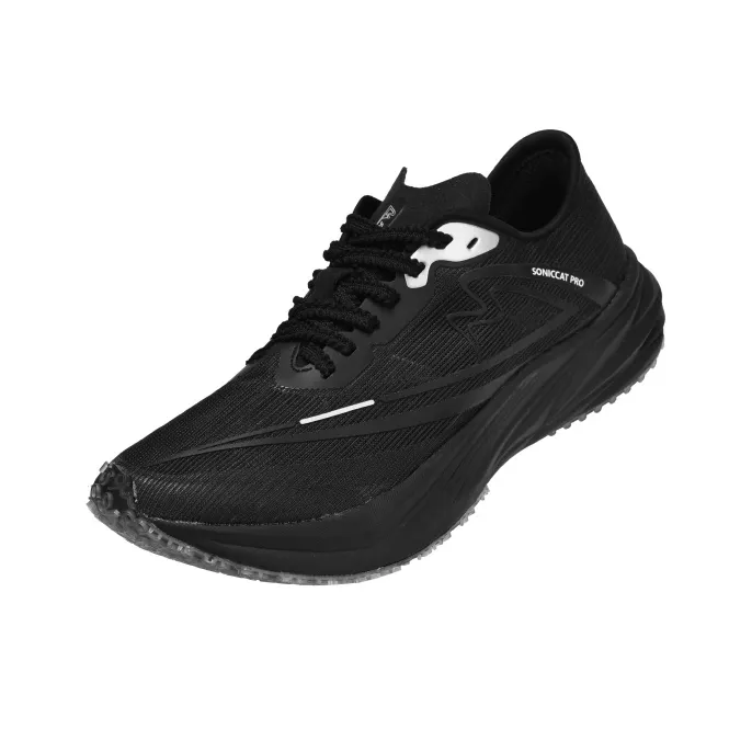 Sonic Cat Cushioning Breathable Thermal Coverage Low Top Full Length Carbon Plate Running Shoes Unisex Warrior Black-11