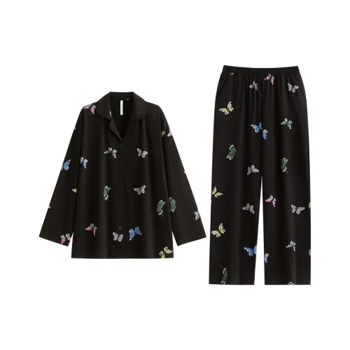 Yue Nei Pajama Set Women's Black Kite