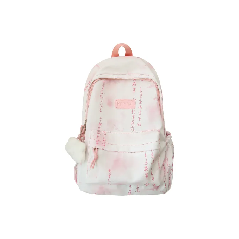 LUVISTRUE Nylon Backpack Regular Unisex Gray/Pink/Fruit Green/Blue/Cyan Green-7