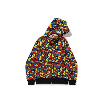 A BATHING APE X Medicom Toy Camo Bear Shark Full Zip Hoodie