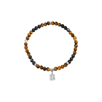VOCK Tiger's Eye Stone Jade Bracelets Men's