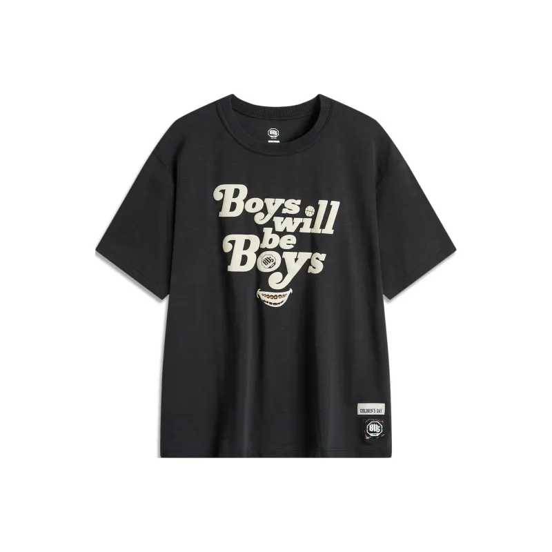 LiNing Basketball Collection T Shirt Men Night Black-0