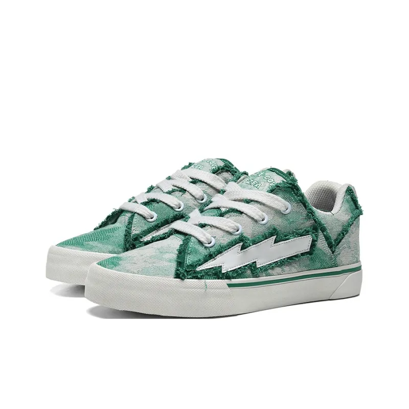 SITULANG Lightning Storm Low Top Canvas Shoes Unisex Denim Blue-12
