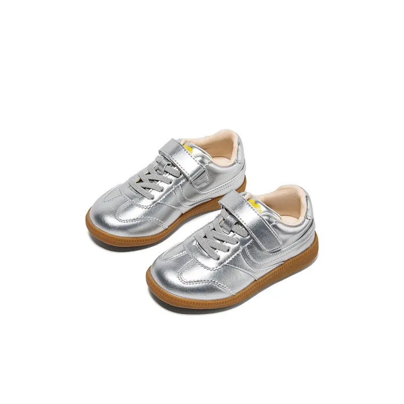 Snoffy Anti Slip Wear Resistant Low Top Kids' Skateboarding Shoes Silver Kids'-3