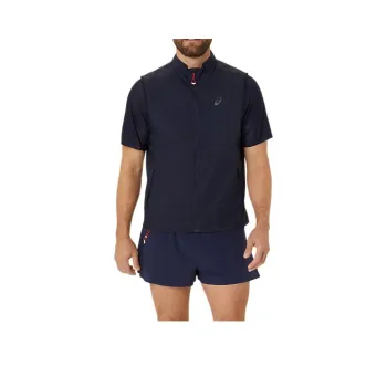 Asics METARUN PACKABLE GILET T Shirt Men Dark Blue