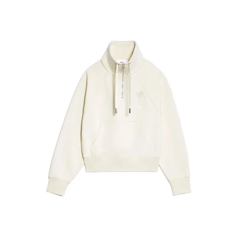 Ami Tonal Big Zip Sweat 'Off White'-0